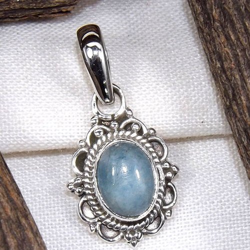 Aquamarine 925 Silver Pendant wholesale jewelry