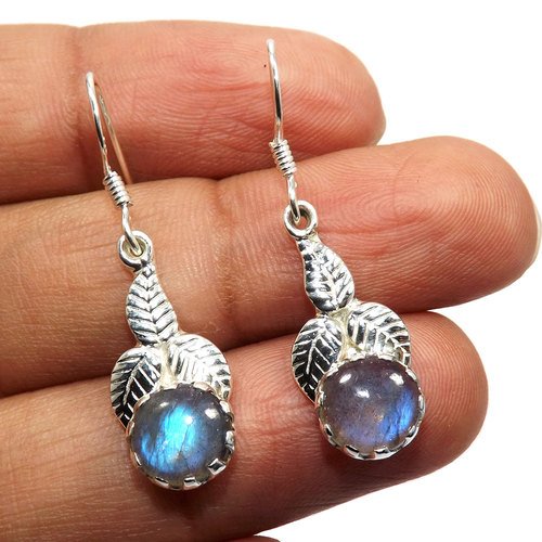 Blue Fire Labradorite 92.5 Sterling Silver Earring