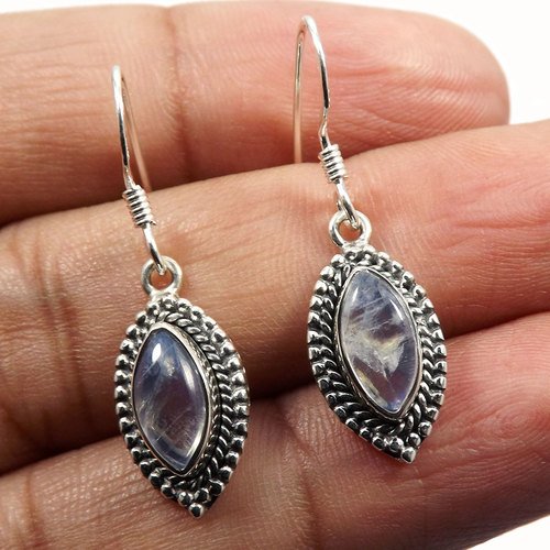 Rainbow Moonstone 925 Sterling Silver Earring