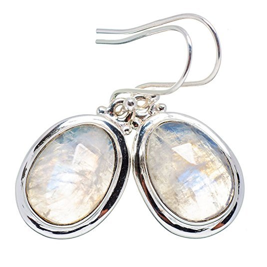 92.5 Sterling Silver Rainbow Monstone Earring