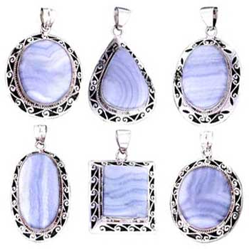 Certified Gemstone Studded 925 Silver Pendants Wholesale Lot 100 gm